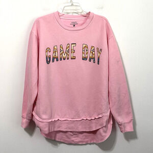 Simply Southern Game Day Sweatshirt Pink Womens L Casual Long Sleeve FLAW‎